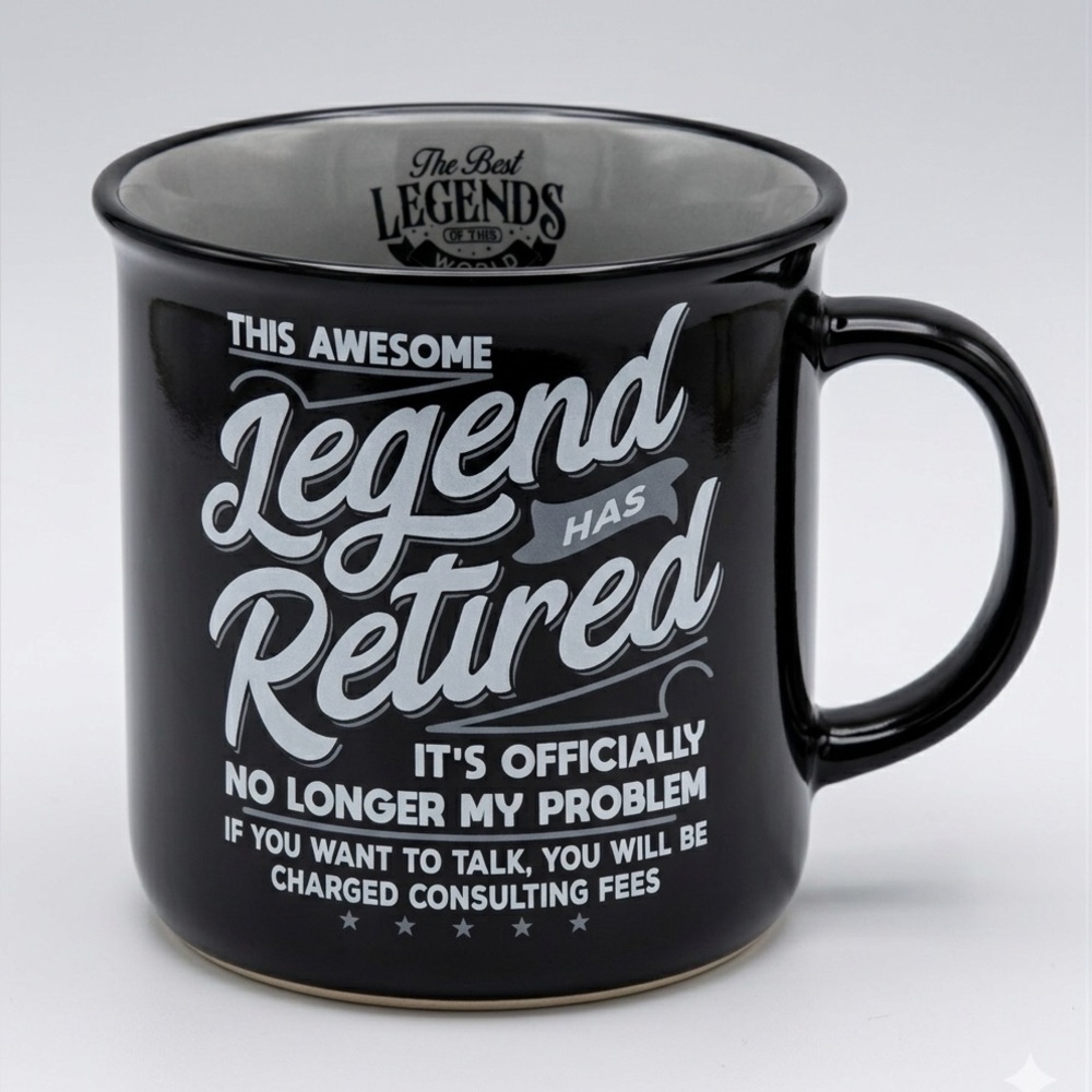 “This Awesome Legend Has Retired”Novelty Ceramic Mug 13 Oz Funny Retirement Gift
